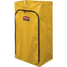 Rubbermaid Commercial 24-gallon Janitor Cart Vinyl Bag - 24 gal - Yellow - Vinyl - 4/Carton - Janitorial Cart