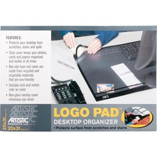 Artistic Desk Pads - Rectangle - 31" Width x 20" Depth - Rubber, Plastic - Black