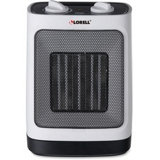 Lorell Adjustable Ceramic Heater - Ceramic - Electric - Electric - 900 W to 1500 W - 1500 W - White
