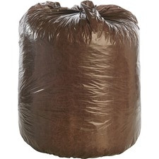 Stout Controlled Life-Cycle Plastic Trash Bags - 39 gal - 33" Width x 44" Length x 1.10 mil (28 Micron) Thickness - Brown - 40/Carton - Office Waste
