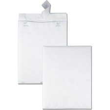 Quality Park Flap-Stik Open-end Envelopes - Catalog - #15 1/2 - 12" Width x 15 1/2" Length - 14 lb - Peel & Seal - Tyvek - 100 / Box - White