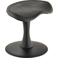 Focal Fidget Active Seating - Ethylene Vinyl Acetate (EVA) Seat - Black - ABS Plastic, Nylon, Steel - 1 Each