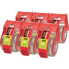 Scotch Sure Start Packaging Tape - 22.20 yd Length x 1.88" Width - 2.6 mil Thickness - 1.50" Core - Synthetic Rubber Backing - Dispenser Included - Handheld Dispenser - 6 / Pack - Clear