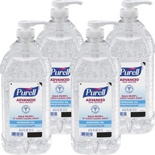 PURELL Advanced Sanitizing Gel - 67.6 fl oz (2 L) - Pump Bottle Dispenser - Kill Germs - Hand - Clear - Fragrance-free - 4 / Carton