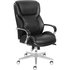 La-Z-Boy ComfortCore Gel Seat Executive Chair - Black Faux Leather Seat - Black Faux Leather Back - 1 Each