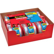 Scotch Heavy-Duty Shipping / Packaging Tape - 22.20 yd Length x 1.88" Width - 3.1 mil Thickness - 1.50" Core - Synthetic Rubber Resin - Dispenser Included - Handheld Dispenser - 6 / Pack - Clear