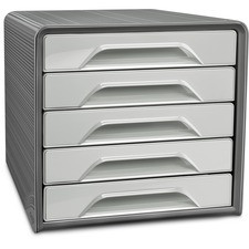CEP Smoove Five-Drawer Desktop Module - 5 Drawer(s) - 11.3" Height x 14.2" Width x 10.6" Depth - Sliding Drawer, Handle, Non-skid Feet, Rubber Feet, Recyclable, Stackable - Black - Poly, Polystyrene, Plastic - 1 Carton