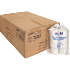Genuine Joe Eco-friendly Paper Cups - 50 / Pack - 10 fl oz - 20 / Carton - White - Paper