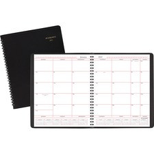 At-A-Glance Monthly Planner - Monthly - 1 Year - January 2023 till December 2023 - 1 Month Double Page Layout - 8" x 10" Sheet Size - Wire Bound - Simulated Leather - Black - Address Directory, Phone Directory, Perforated, Non-refillable - 1 Each