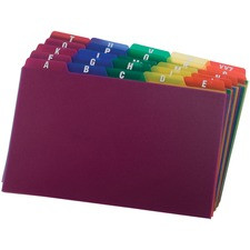 Oxford A-Z Poly Filing Index Cards - 26 Printed Tab(s) - Character - A-Z - 5 Tab(s)/Set - 8" Divider Width x 5" Divider Length - Assorted Divider - Plastic Tab(s) - 25 / Set