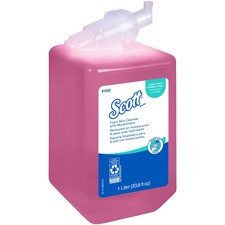Scott Foam Skin Cleanser with Moisturizers - 33.8 fl oz (1000 mL) - Push Pump Dispenser - Kill Germs - Skin - Pink - Rich Lather - 1 / Each