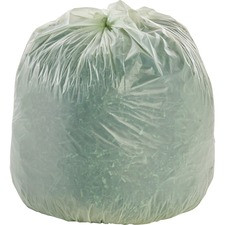 Stout EcoSafe Trash Bags - 30 gal - 30" Width x 39" Length x 1.10 mil (28 Micron) Thickness - Green - Plastic - 48/Carton