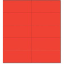 MasterVision 2" Magnetic Dry Erase Strips - 0.88" Length x 2" Width - 25 / Pack - Red