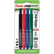 Pentel PROGear 3.0mm Ultra Slim Hand-lines Marker - 3 mm Marker Point Size - Bullet Marker Point Style - Refillable - Retractable - 4 / Pack