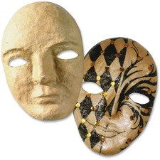 Creativity Street 8" Papier Mache Mask - Decoration - 8"Height x 6"Width x 3"Length - 1 Each - Natural - Plastic
