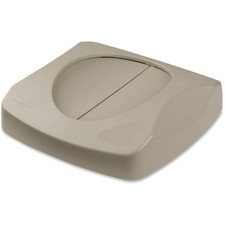 Rubbermaid Commercial Untouchable Swing Top Lid - 1 Each - Beige