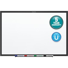 Quartet Classic Magnetic Whiteboard - 36" (3 ft) Width x 24" (2 ft) Height - White Painted Steel Surface - Black Aluminum Frame - Horizontal/Vertical - 1 Each