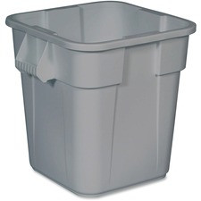 Rubbermaid Commercial Square Brute Container - 28 gal Capacity - Square - 22.5" Height x 21.5" Width - Plastic - Gray - 1 Each