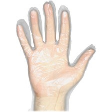 Protected Chef Disposable General Purpose Gloves - Large Size - Unisex - Clear - Disposable, Ambidextrous, Lightweight, Comfortable, Durable - For Food Handling, Multipurpose, Cleaning, Printing - 100 / Box - 11.50" Glove Length
