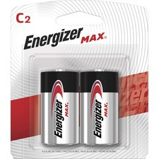 Energizer MAX Alkaline C Batteries, 2 Pack - For Multipurpose - C - 1.5 V DC - 8350 mAh - Alkaline - 2 / Pack