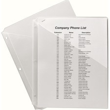 Avery Durable Letter Vinyl File Pocket - 8 1/2" x 11" - 20 Sheet Capacity - 3 Pocket(s) - Polypropylene, Plastic - Clear - 5 / Pack