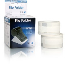 Seiko SmartLabel SLP-FLW File Folder Labels - 9/16" x 3 7/16" Length - Rectangle - Direct Thermal - White - Paper - 130 / Roll - 1 Each - Self-adhesive