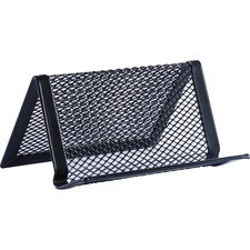 Lorell Black Mesh/Wire Business Card Holder - 1.8" x 3.9" x 2.8" x - Steel - 1 Each - Black