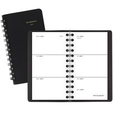 At-A-Glance Unruled Weekly Pocket Planner - Julian Dates - Weekly - 1 Year - January 2023 till December 2023 - 1 Week Double Page Layout - 2 1/2" x 4 1/2" Sheet Size - Wire Bound - Black - Simulated Leather - Pocket, Non-refillable - 1 Each