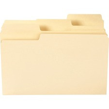 Smead SuperTab 1/3 Tab Cut Legal Recycled Top Tab File Folder - 8 1/2" x 14" - 3/4" Expansion - Top Tab Location - Assorted Position Tab Position - Manila - Manila - 10% Recycled - 100 / Box