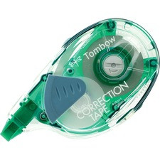 Tombow Mono Correction Tape Refillable Dispenser - 0.16" Width x 39.33 ft Length - 1 Line(s) - White Tape - Ergonomic - Acid-free, Refillable - 1 Each - White