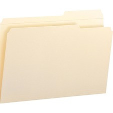 Smead 2/5 Tab Cut Legal Recycled Top Tab File Folder - 8 1/2" x 14" - 3/4" Expansion - Top Tab Location - Right Tab Position - Manila - Manila - 10% Recycled - 100 / Box
