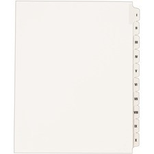 Avery Individual Legal Dividers - 1 x Divider(s) - Side Tab(s) - I-X - 10 Tab(s)/Set - 8.5" Divider Width x 11" Divider Length - Letter - 8.50" Width x 11" Length - White Paper Divider - White Tab(s) - 1