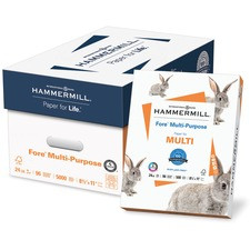 Hammermill Paper for Multi 8.5x11 Inkjet, Laser Copy & Multipurpose Paper - White - 96 Brightness - Letter - 8 1/2" x 11" - 24 lb Basis Weight - 10 / Carton - FSC - Jam-free, Archival-safe