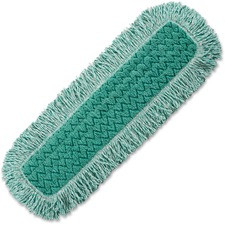 Rubbermaid Commercial HYGEN 24" Fringed Dust Mop Pad - 24" MicroFiber Head - Hook & Loop Backing, Durable - 1 Each - Green