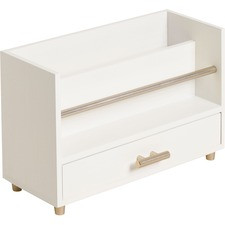 U Brands Juliet Collection Letter Sorter - 6" Height x 3.8" Width x 9.5" Depth - Desktop - Sturdy, Durable, Pull-out Drawer - Pine Wood, Gold Finish Hardware- 12