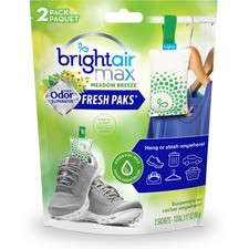 Bright Air Fresh Pak Sachets - Meadow Breeze - 2 / Pack - Odor Neutralizer, Phthalate-free, Paraben-free, Formaldehyde-free, NPE-free, BHT Free