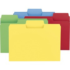 Smead SuperTab 1/3 Tab Cut Letter Recycled Top Tab File Folder - 8 1/2" x 11" - 3/4" Expansion - Top Tab Location - Assorted Position Tab Position - Blue, Red, Green, Yellow - 10% Recycled - 50 / Box