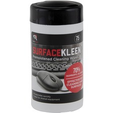 Read Right Surface Kleen Cleaning Wipes - 5" Width x 6.30" Length - 75 / Tub - 75 / Each - White