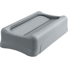 Rubbermaid Commercial Slim Jim Container Swing Lid - Rectangular - Plastic - 1 Each - Gray