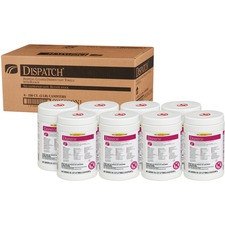 Dispatch Hospital Cleaner Disinfectant Towels with Bleach - Ready-To-Use Towel - 32 oz (2 lb)6.75" Width x 8" Length - 150 / Canister - 8 / Carton - White