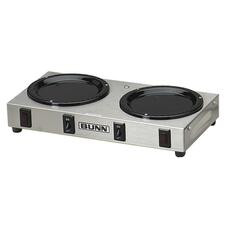 BUNN Two-Station Coffee Warmer - Dual Warmer/Plates - 130 W Electric Power Source - Stainless Steel - Stainless Steel