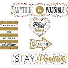 Teacher Created Resources Confetti Positive Accents - Residue-free, Write on/Wipe off - Multicolor - 1 / Pack