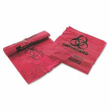 Medegen MHMS Infectious Waste Red Disposal Bags - 3 gal - 14" Width x 18.50" Length x 1.25 mil (32 Micron) Thickness - Red - 200/Box - Office Waste