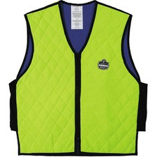 Ergodyne Chill-Its Evaporative Cooling Vest - Comfortable, High Visibility, Ventilation, Stretchable, Water Repellent, Lightweight, Durable, Washable, Reusable, Zipper Closure - Extra Large Size - Polymer, Nylon - Lime - 1 / Each