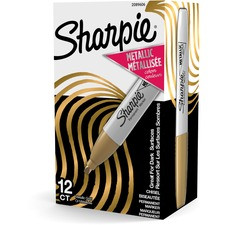Sharpie Metallic Ink Chisel Tip Permanent Markers - Chisel Marker Point Style - 1 Dozen