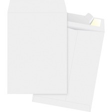 Business Source Tyvek Open-end Envelopes - Document - #15 1/2 - 12" Width x 15 1/2" Length - Peel & Seal - Tyvek - 100 / Box - White
