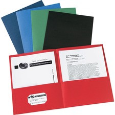 Avery Letter Pocket Folder - 8 1/2" x 11" - 40 Sheet Capacity - 2 Internal Pocket(s) - Assorted - 125 / Carton