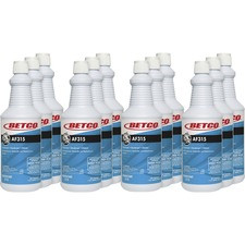 Betco AF315 Disinfectant Cleaner - Concentrate - 32 fl oz (1 quart) - Citrus Floral Scent - 12 / Carton - Blue