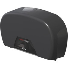 Wisconsin Double Roll Tissue Dispenser - Roll Dispenser - 2 x Roll - 11.6" Height x 21.2" Width x 5.6" Depth - Translucent Smoke - See Through Window, Refillable - 1 / Carton