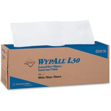 Wypall L30 Light Duty Wipers - 9.80" x 16.40" - White - Light Duty, Soft - For General Purpose - 6 / Carton